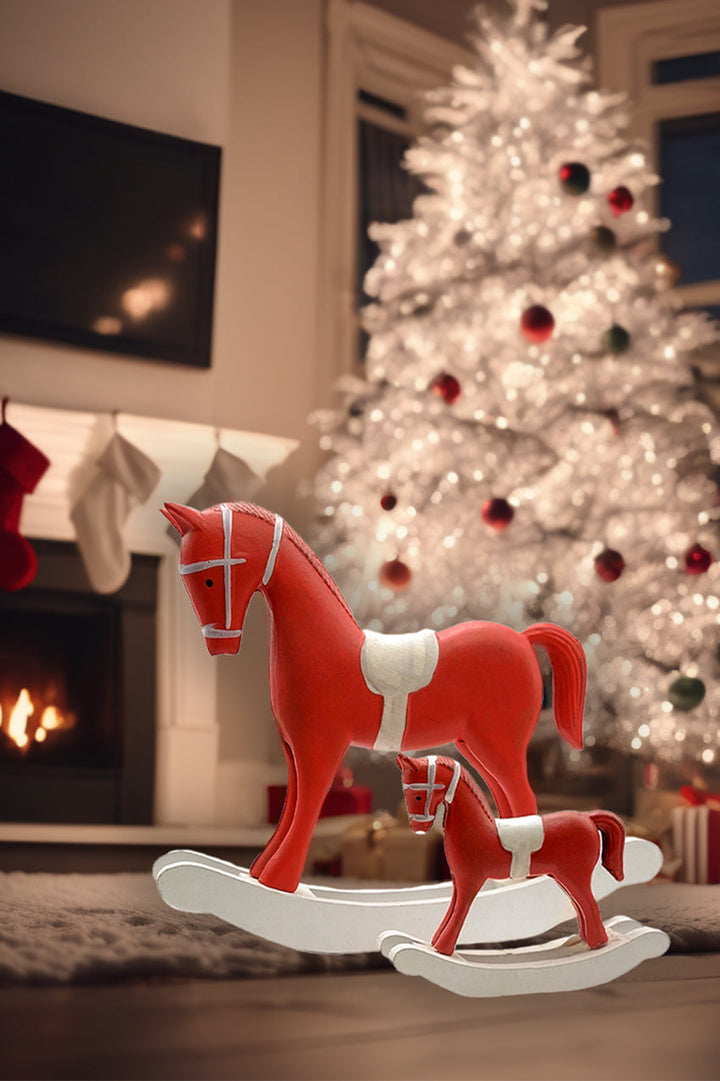 Pink Rocking Horse Christmas Festive Decoration by Wizardi F07M4-8-HG18-038A