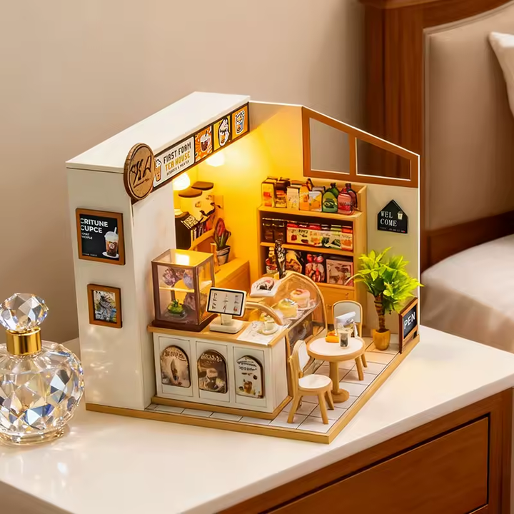 First Foam Tea House Miniature Dollhouse Kit by Wizardi F07M5-67-M2505