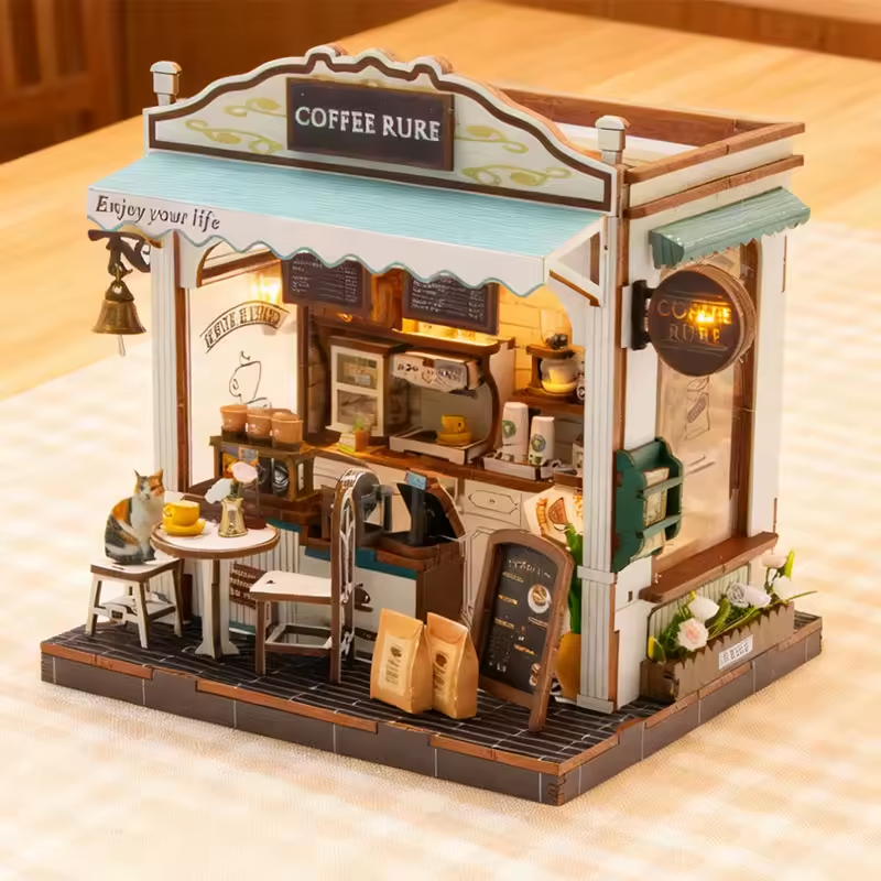 Coffee Rure Miniature Dollhouse Kit by Wizardi F07M5-68-M2506