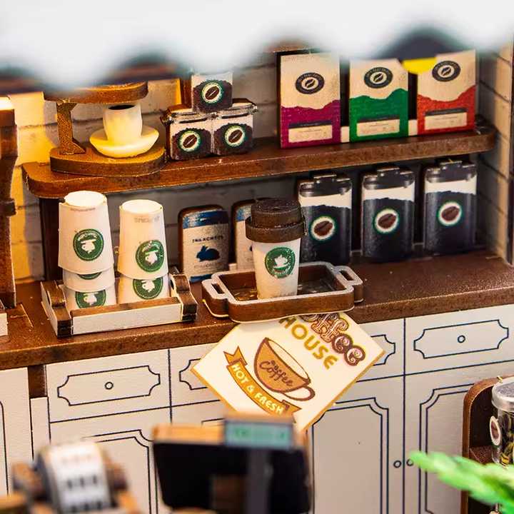 Coffee Rure Miniature Dollhouse Kit by Wizardi F07M5-68-M2506