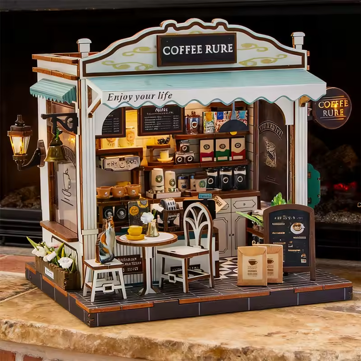 Coffee Rure Miniature Dollhouse Kit by Wizardi F07M5-68-M2506