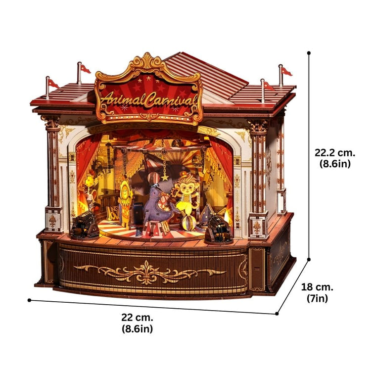 Animal Carnival Miniature Dollhouse Kit by Wizardi F07M5-80-TTBC501