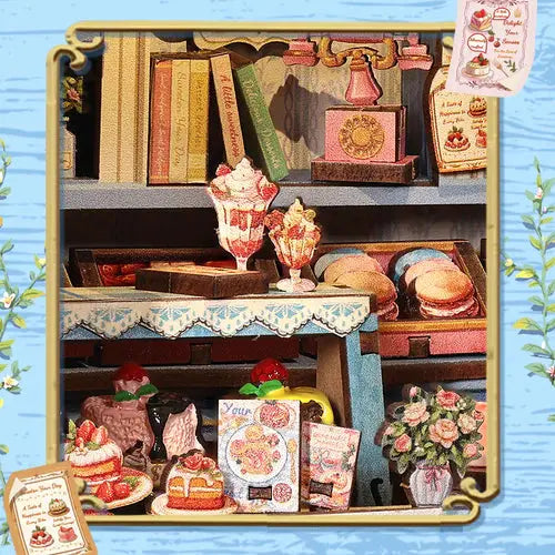 Sweet Marie Bakery Miniature Dollhouse Kit by Wizardi F07M5-82-CWGC207