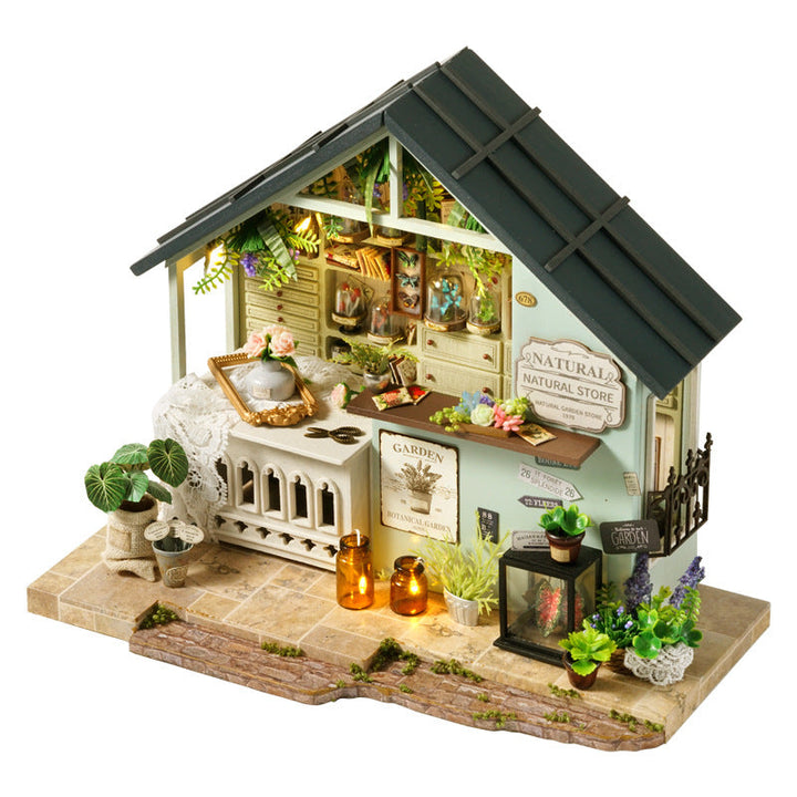 Natural Store Dollhouse Kit - Miniature Wizardi Roombox Kit with LED Light F07M51-58-DA-006-A