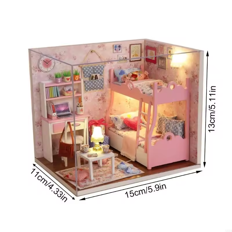 In the Mood for Love Dollhouse Kit - Miniature Wizardi Roombox Kit with LED Light F07M51-69-3012-A