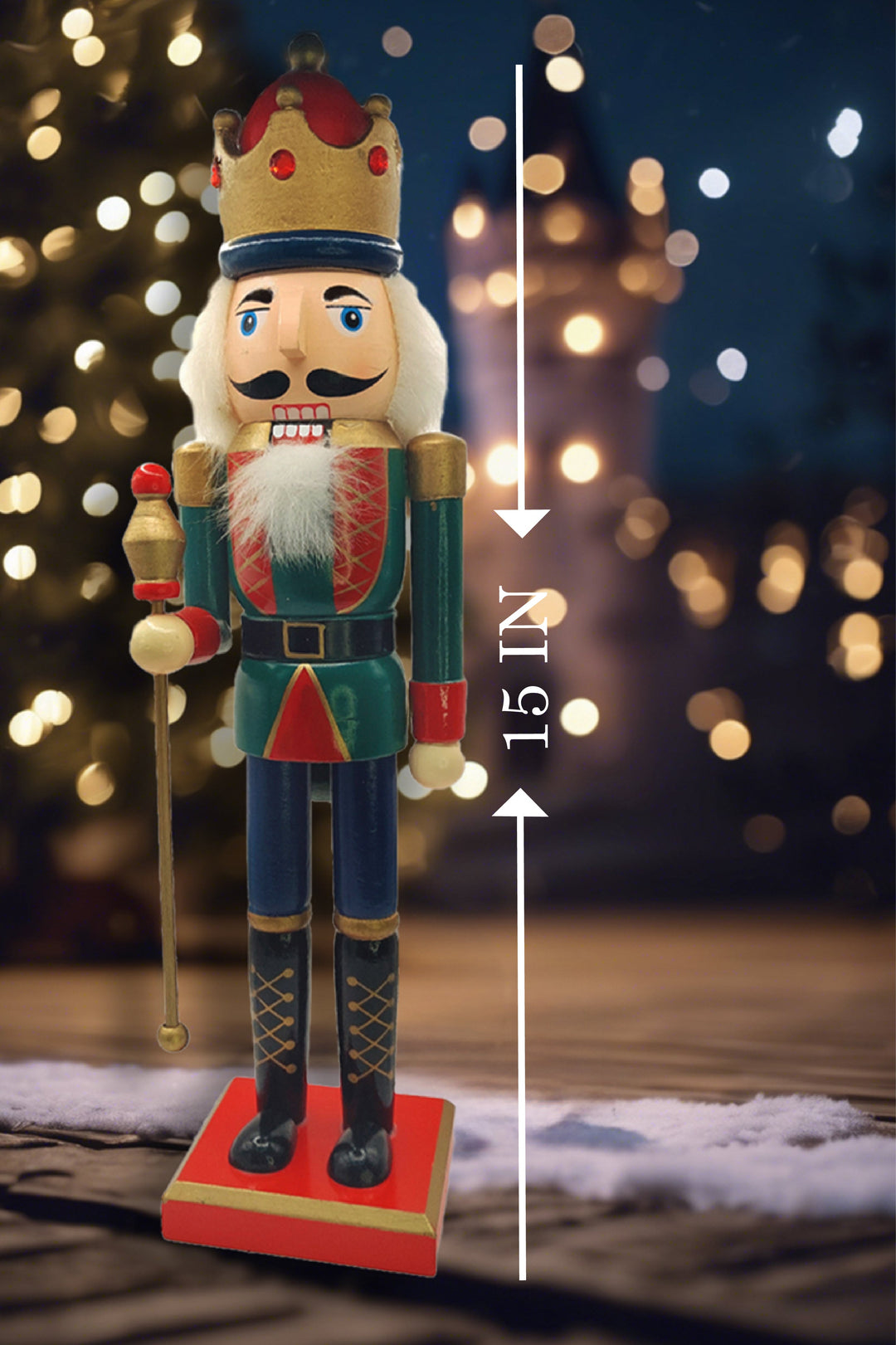 Wooden King Nutcracker Wizardi F07M6-11 Green