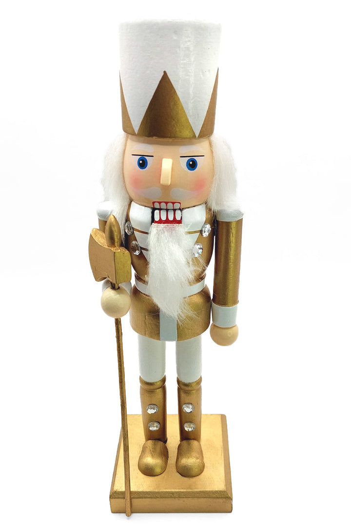 Wooden Golden Axe-Wielding Nutcracker Wizardi F07M6-14D