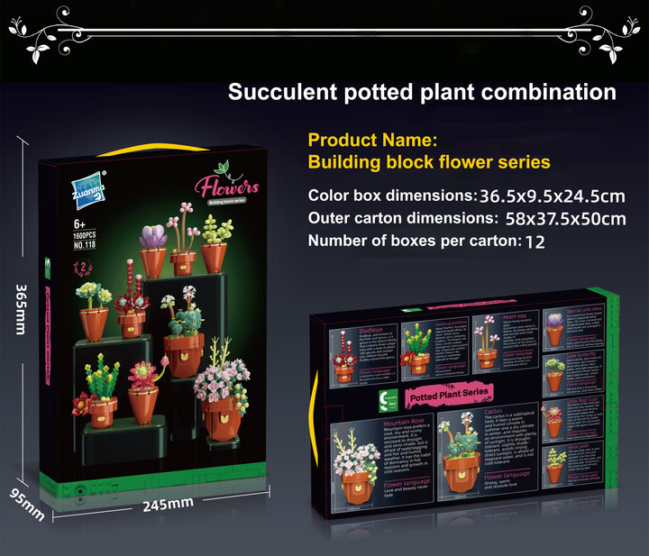 Building Brick Potted Plant Kit by Wizardi F07N11-11-2(118)