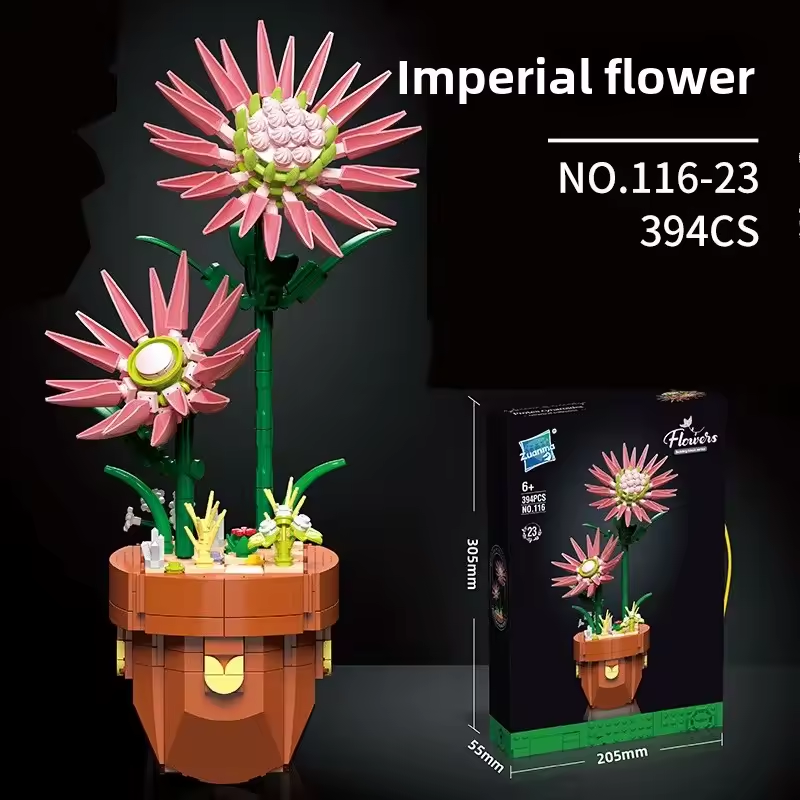 Plant Building Brick Kit - Imperial Flower by Wizardi F07N11-21-23(116)