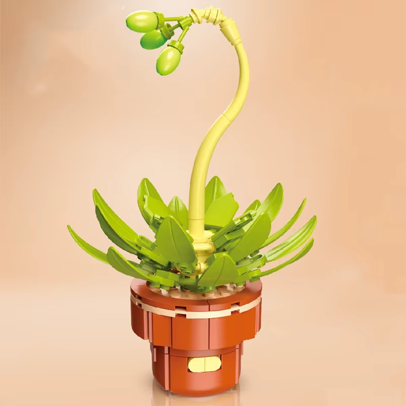 Plant Building Brick Kit - Potted Succulent Plant by Wizardi F07N11-9-4(113)