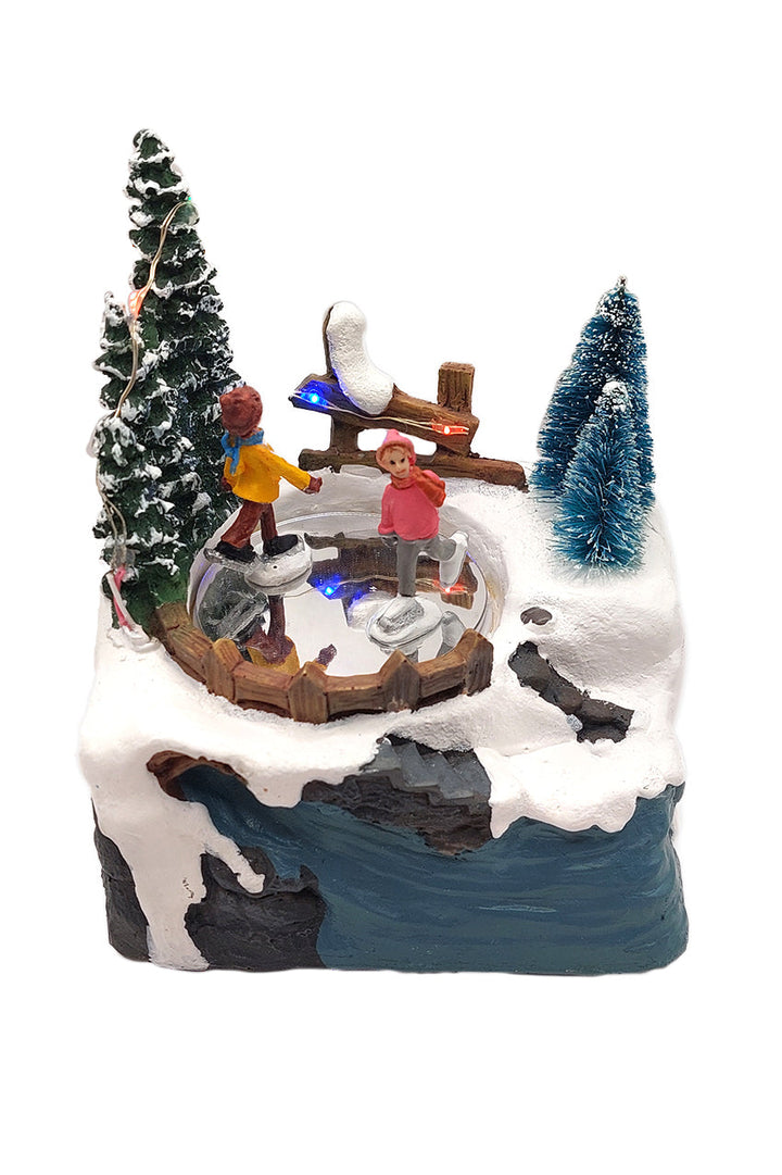 Ski Lodge Scene Christmas Village Miniature by Wizardi F07N5-6B