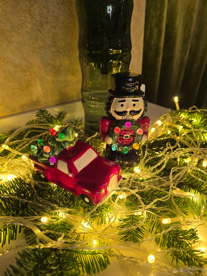 Tree Delivery Truck Christmas Ceramic Ornament by Wizardi F07N7-12