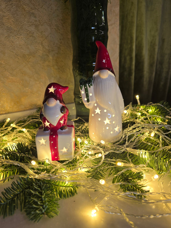 Gift with Gnome Christmas Ceramic Ornament by Wizardi F07N7-8