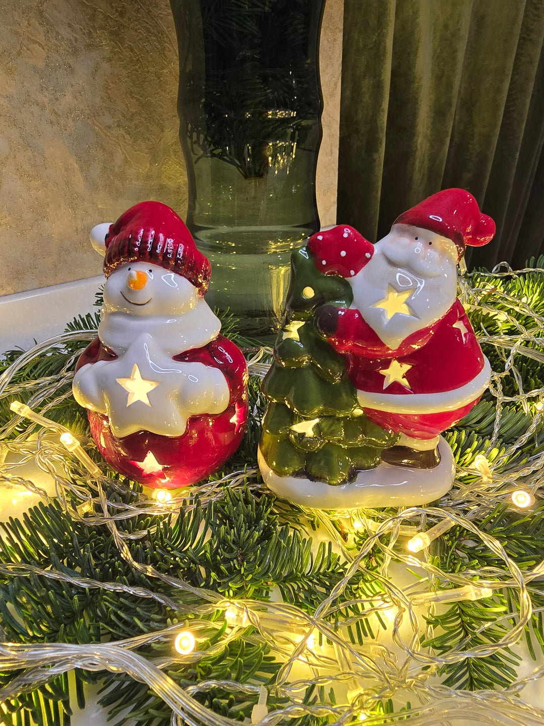 Jolly Snowman Christmas Ceramic Ornament by Wizardi F07N7-5