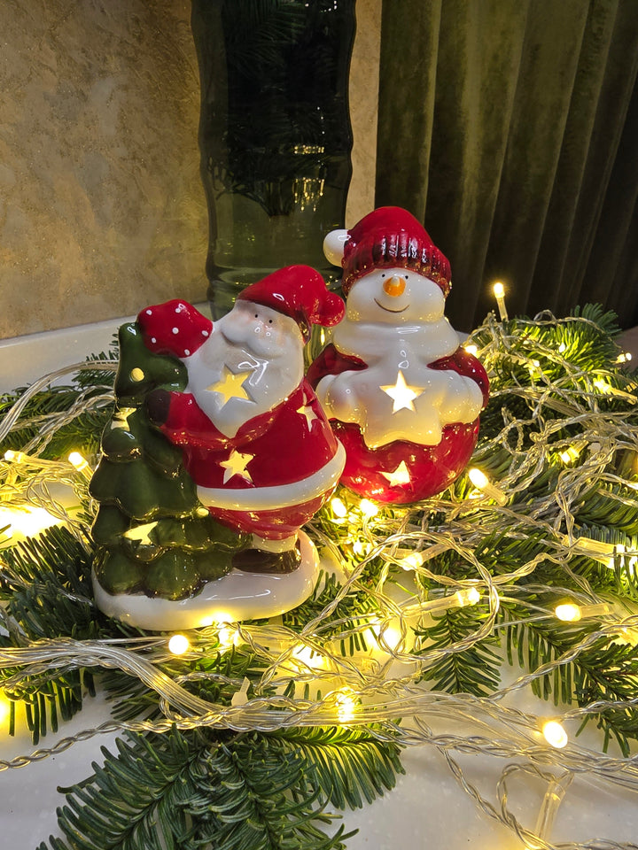 Santa with Tree Christmas Ceramic Ornament by Wizardi F07N7-7