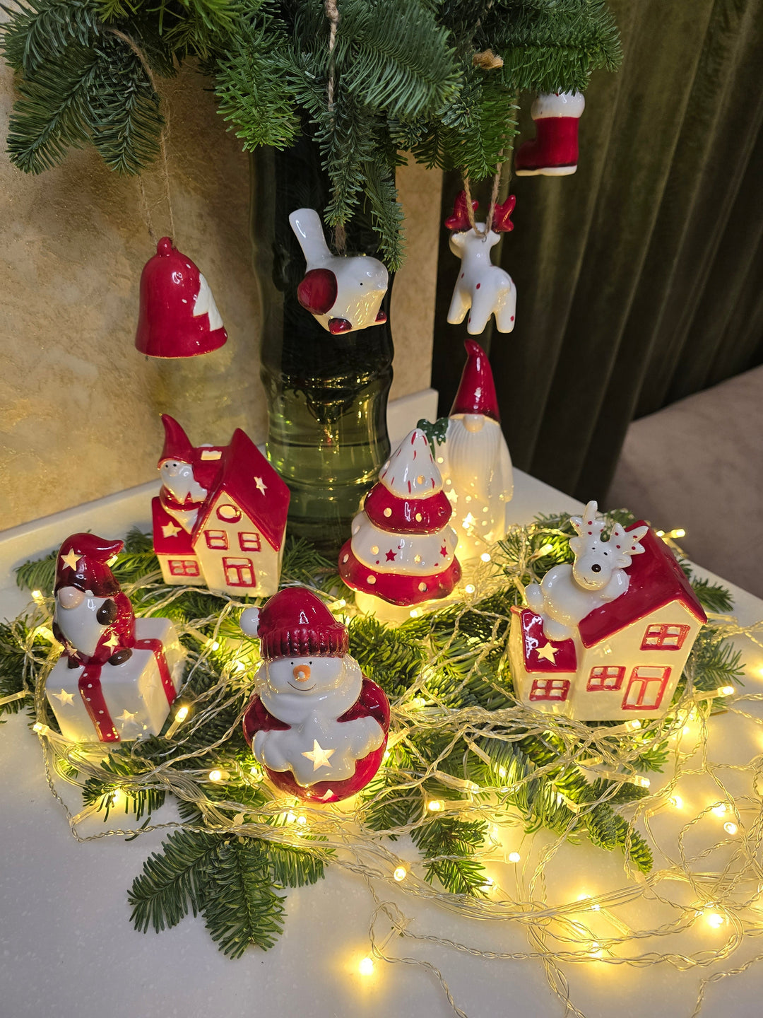 Boot Christmas Ceramic Ornament by Wizardi F07N7-21