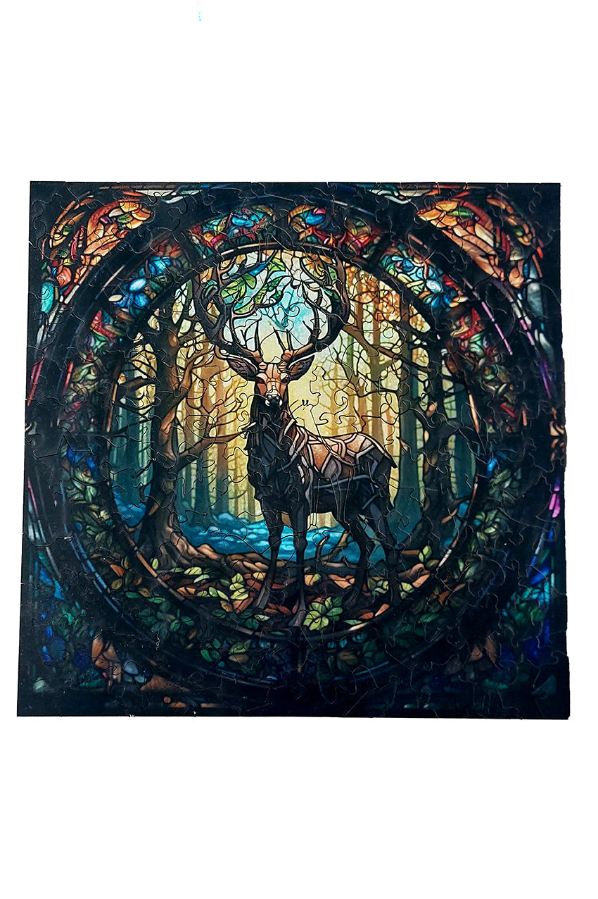 Deer in the Forest - Jigsaw Wooden Puzzle by Wizardi F07N9-13