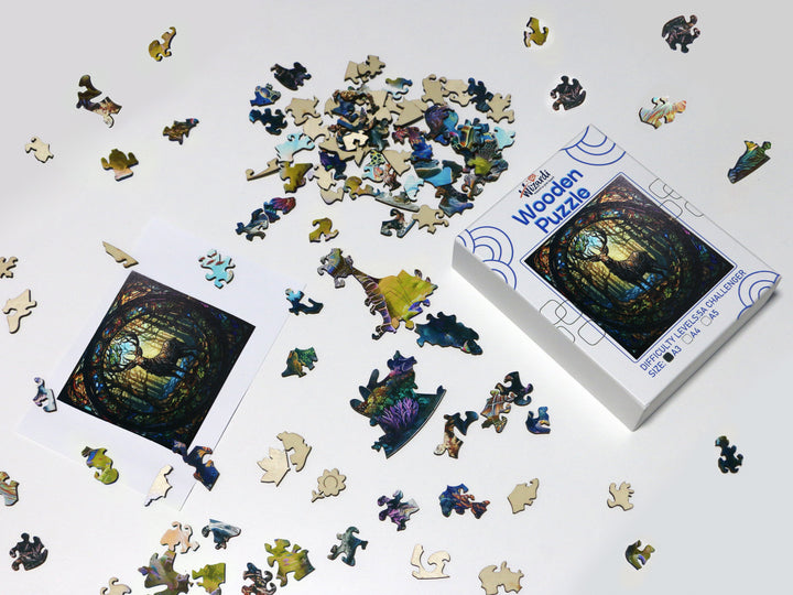 Deer in the Forest - Jigsaw Wooden Puzzle by Wizardi F07N9-13