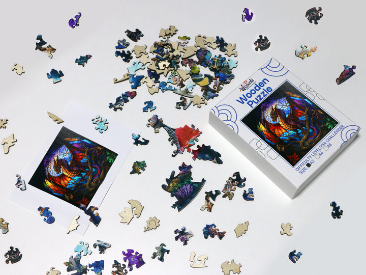 Majestic Dragon - Jigsaw Wooden Puzzle by Wizardi F07N9-19