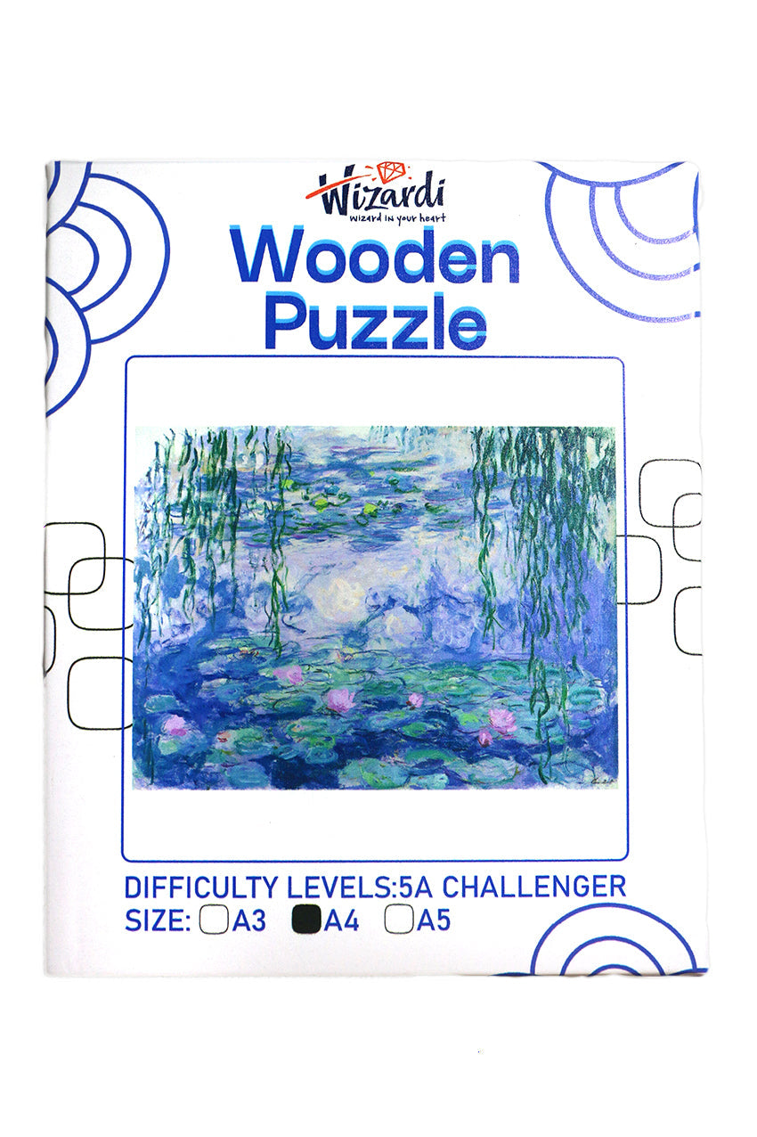 Water Lilies after Claude Monet - Jigsaw Wooden Puzzle by Wizardi F07N9-20