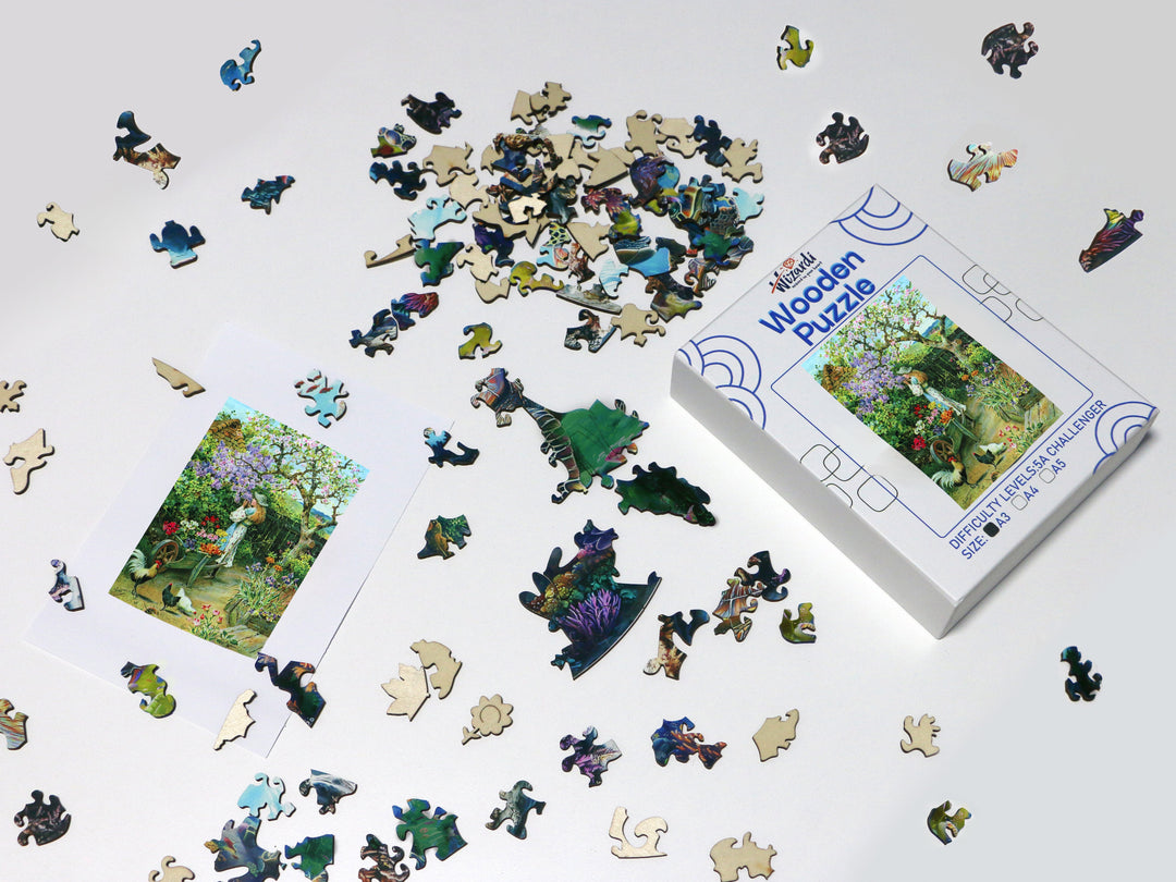 Spring Blossoms after William Stephen - Jigsaw Wooden Puzzle by Wizardi F07N9-22