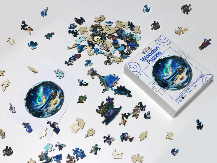 Northern Lights - Jigsaw Wooden Puzzle by Wizardi F07N9-25