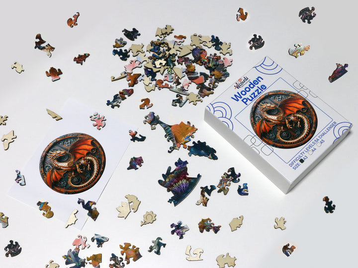 Steampunk Dragon - Jigsaw Wooden Puzzle by Wizardi F07N9-29