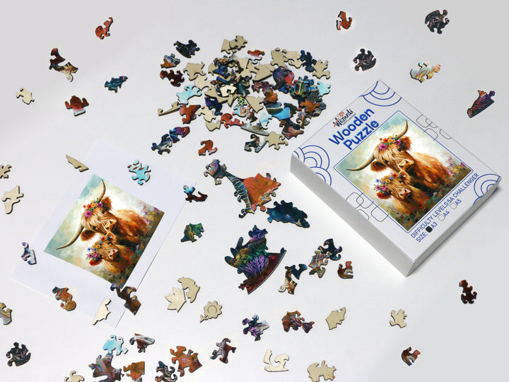 Bison - Jigsaw Wooden Puzzle by Wizardi F07N9-4
