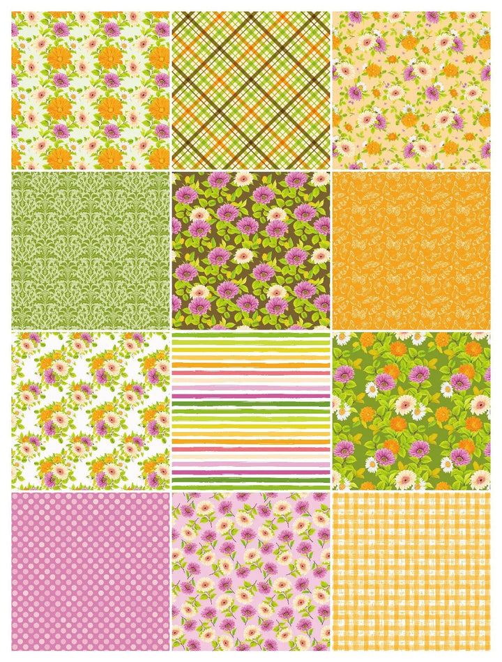 Spring Scrapbook Paper Pack. 12 Sheets of 15.2x15.2cm Heavyweight Paper Pad F07M2-3 AC230901-06