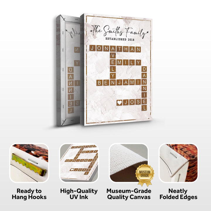 Scrabble Family Names Sign