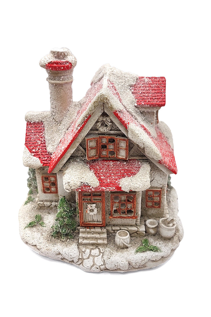 Snow-Covered House Christmas Ceramic Ornament by Wizardi F07N7-18