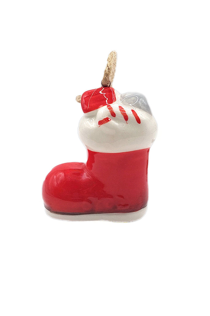 Boot Christmas Ceramic Ornament by Wizardi F07N7-21