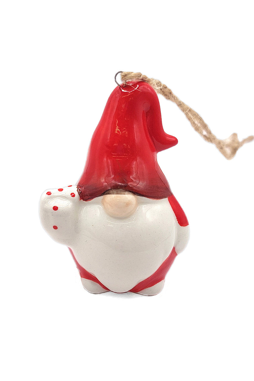 Gnome Christmas Ceramic Ornament by Wizardi F07N7-22