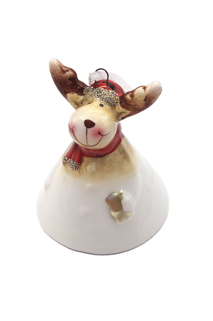 Bell - Reindeer Christmas Ceramic Ornament by Wizardi F07N7-23