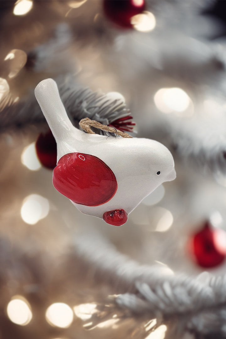 Bird Christmas Ceramic Ornament by Wizardi F07N7-24