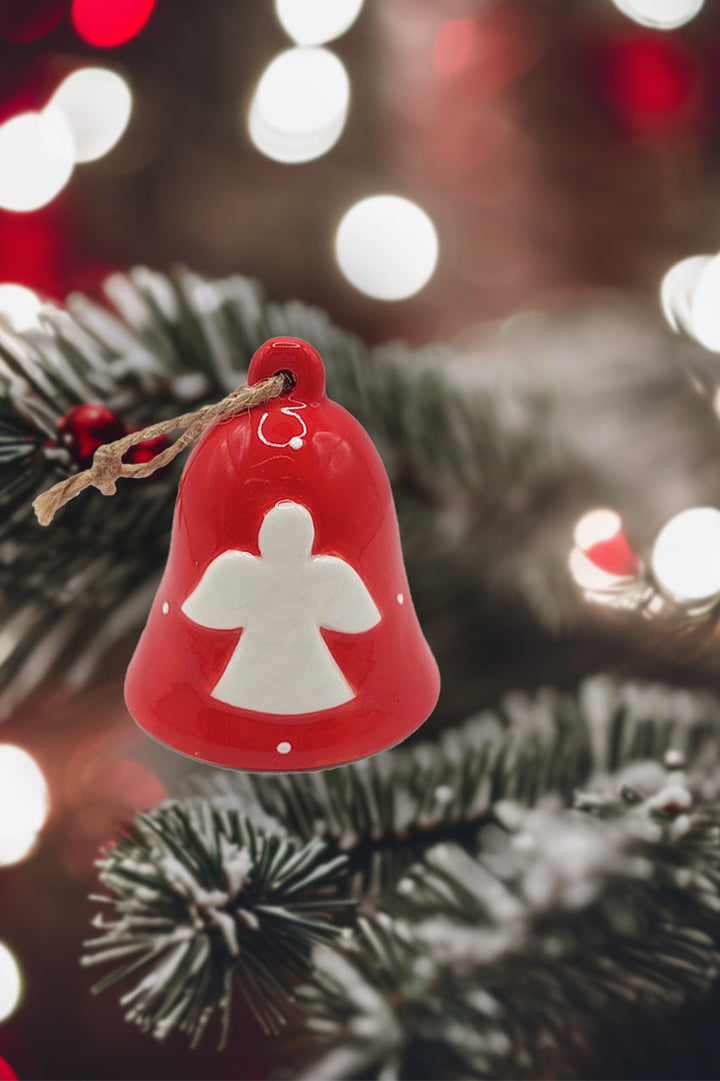 Angel Bell Christmas Ceramic Ornament by Wizardi F07N7-26