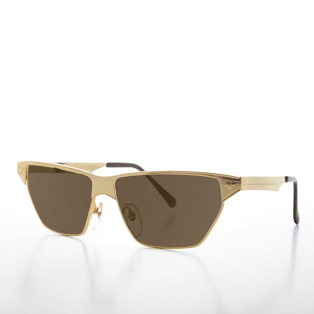 Gold Triangular Frame Vintage Sunglass - Franca