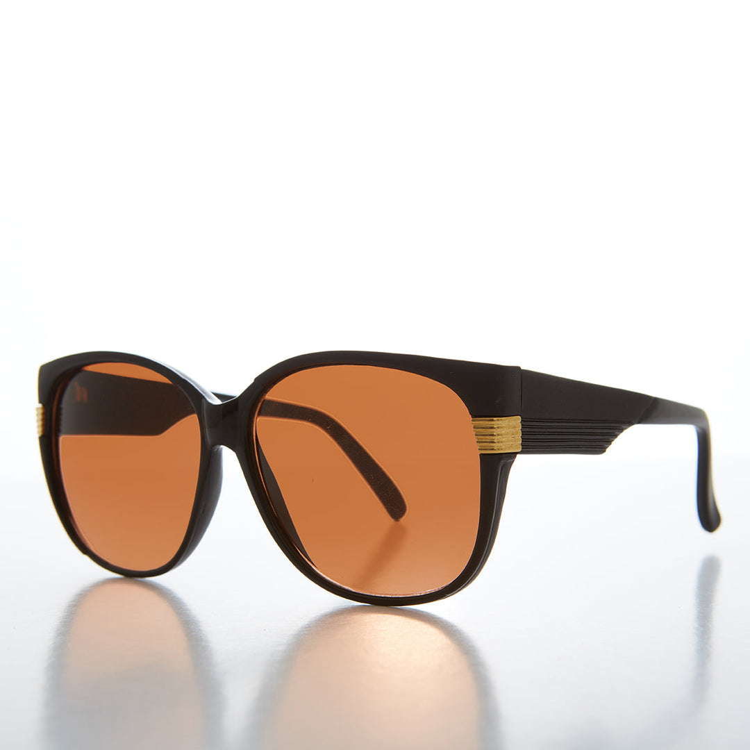 Women's Large Vintage Sunglass With Copper Lens - Frieda