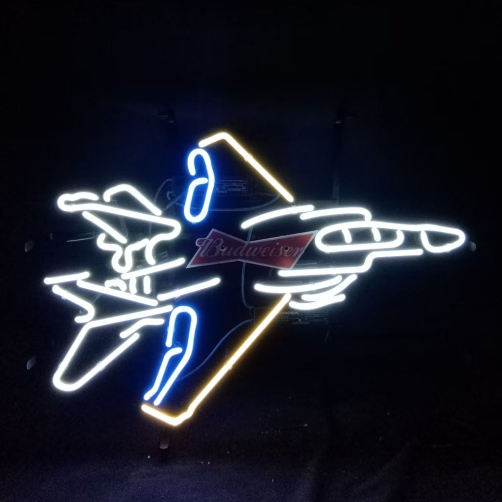 Fighter Plane Budweiser Beer Neon Signs
