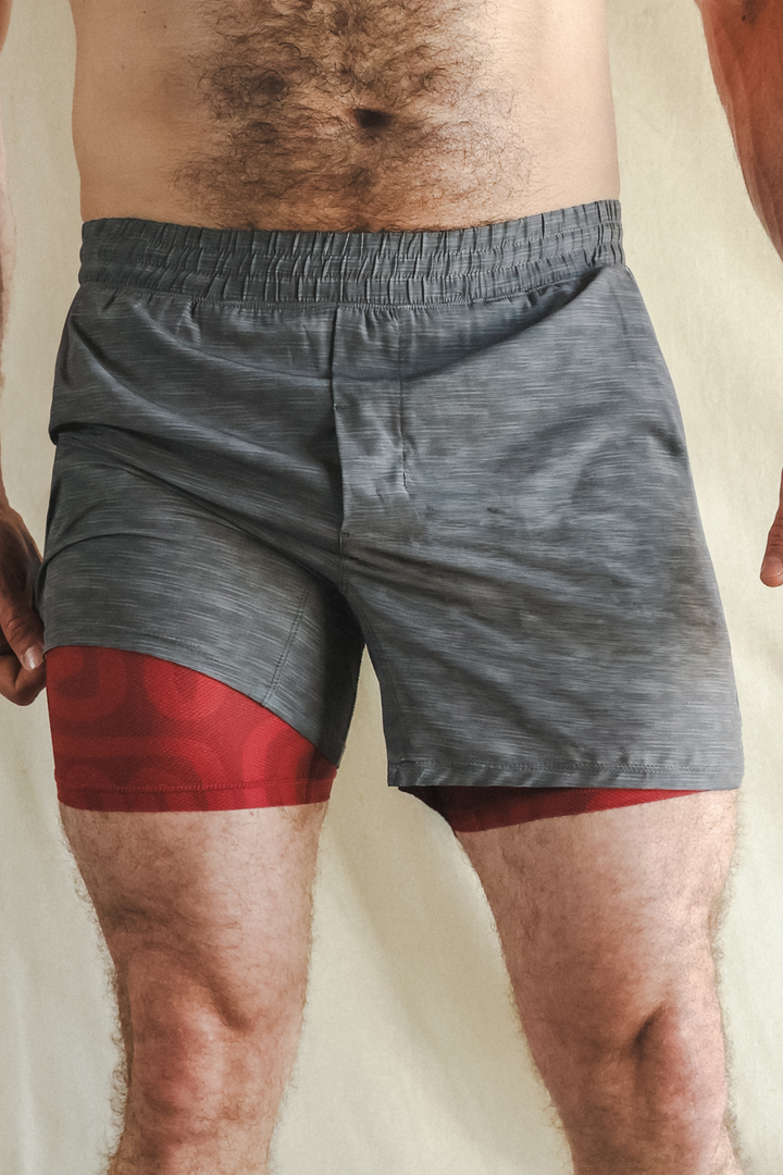 The Finish Line | Grey and Red Ball Hammock® 5 Inch Athletic Shorts