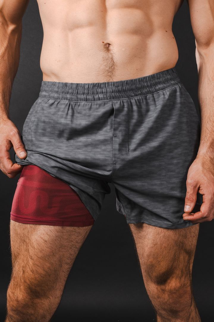 The Finish Line | Grey and Red Ball Hammock® 5 Inch Athletic Shorts