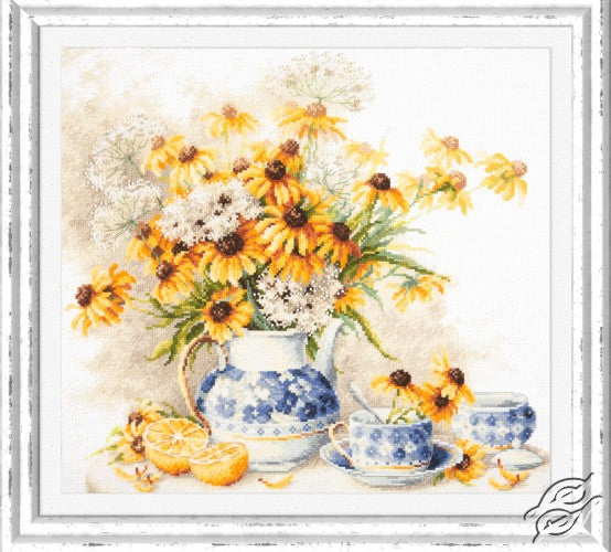 Flower Tea Counted Cross Stitch Kit by Magic Needle 50-08