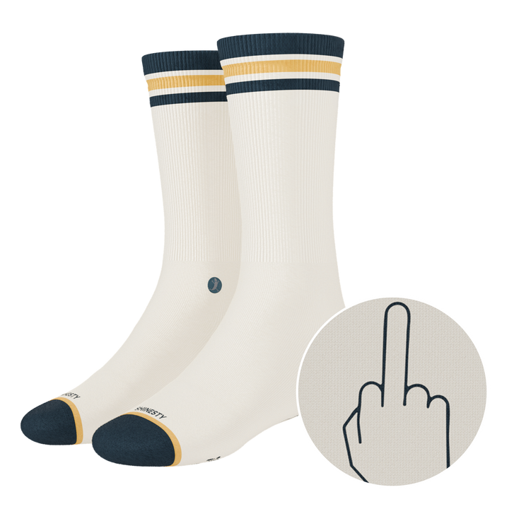 The Friendly Fire | Middle Finger Heel Hammock™ Crew Socks