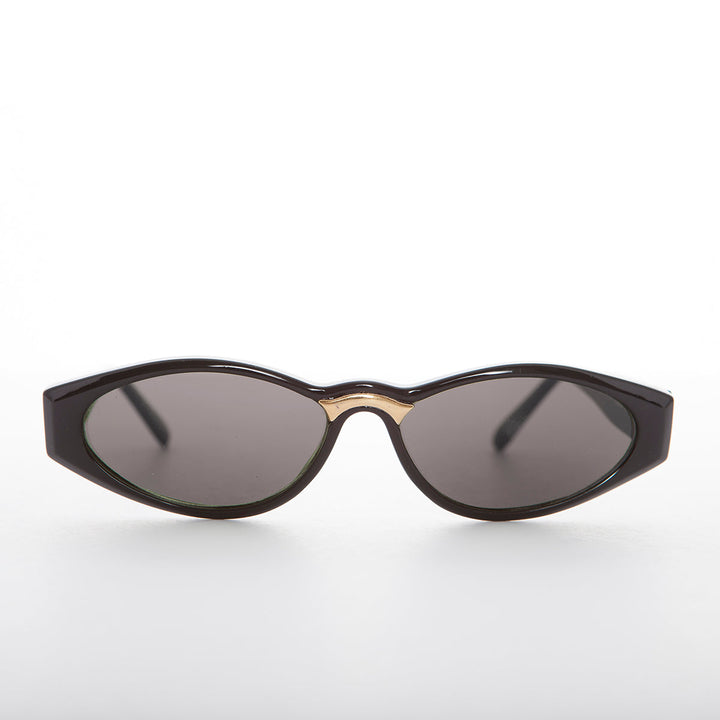 Sleek 90s Vintage Sunglass with Gold Detail - Gala