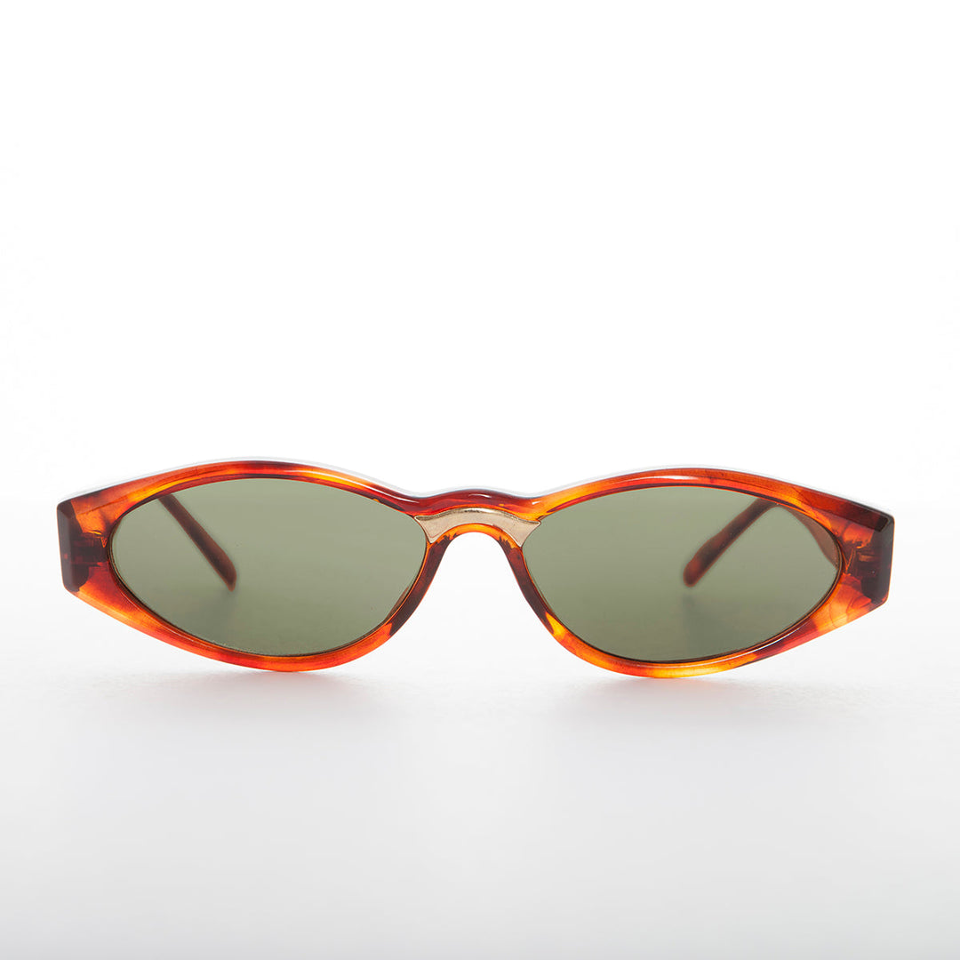 Sleek 90s Vintage Sunglass with Gold Detail - Gala