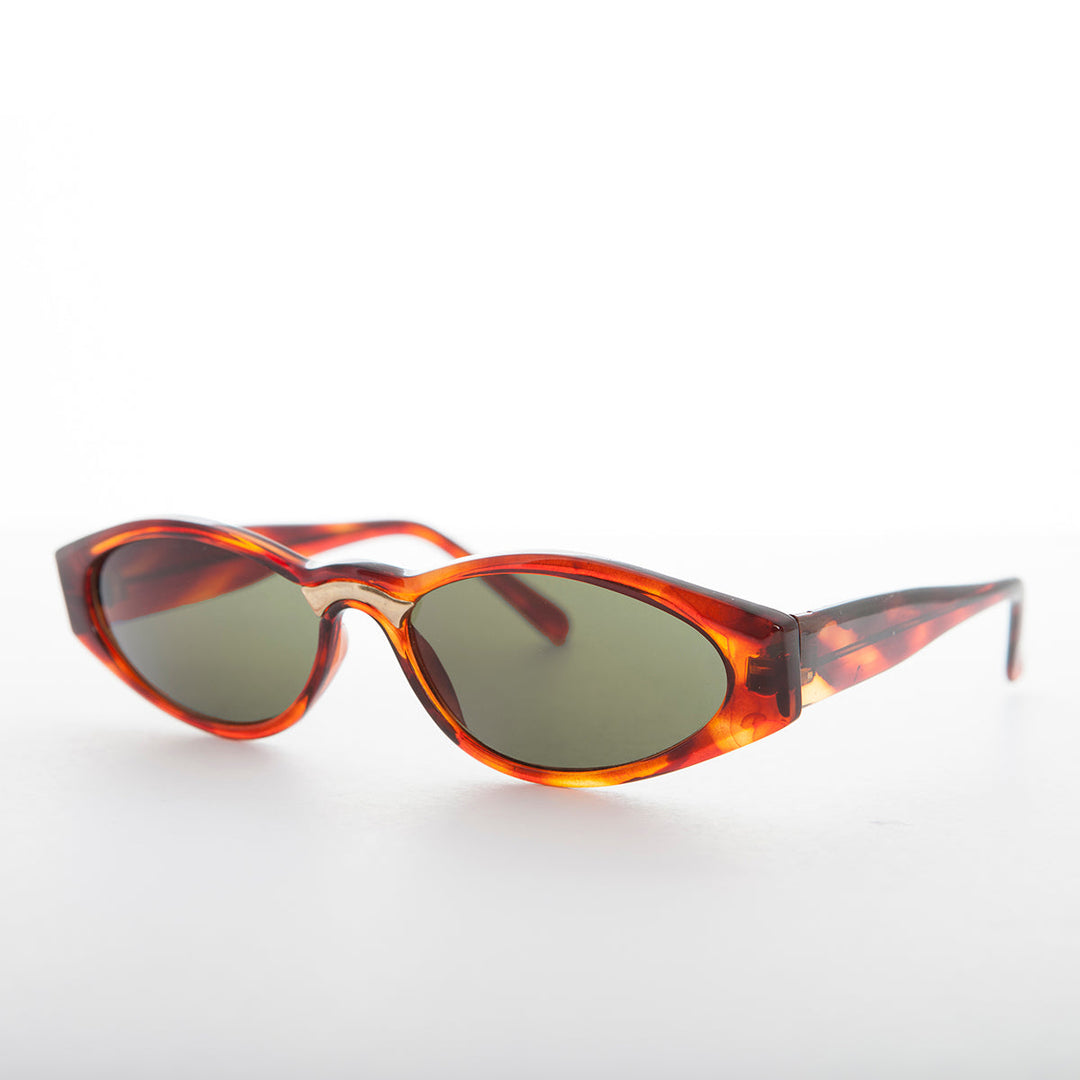 Sleek 90s Vintage Sunglass with Gold Detail - Gala