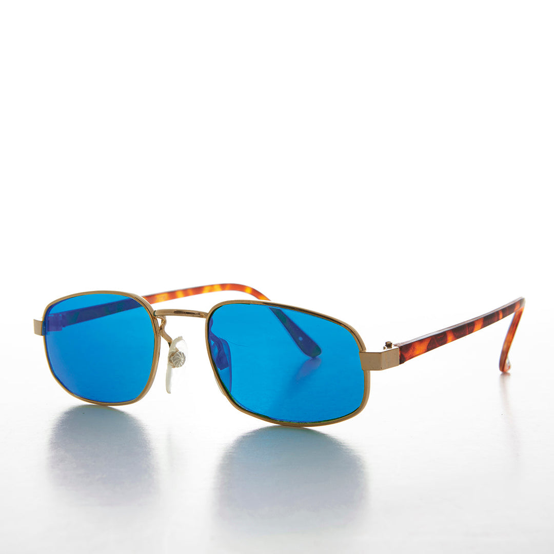 Rectangular Sunglasses with Colored Tinted Lens - Jerry