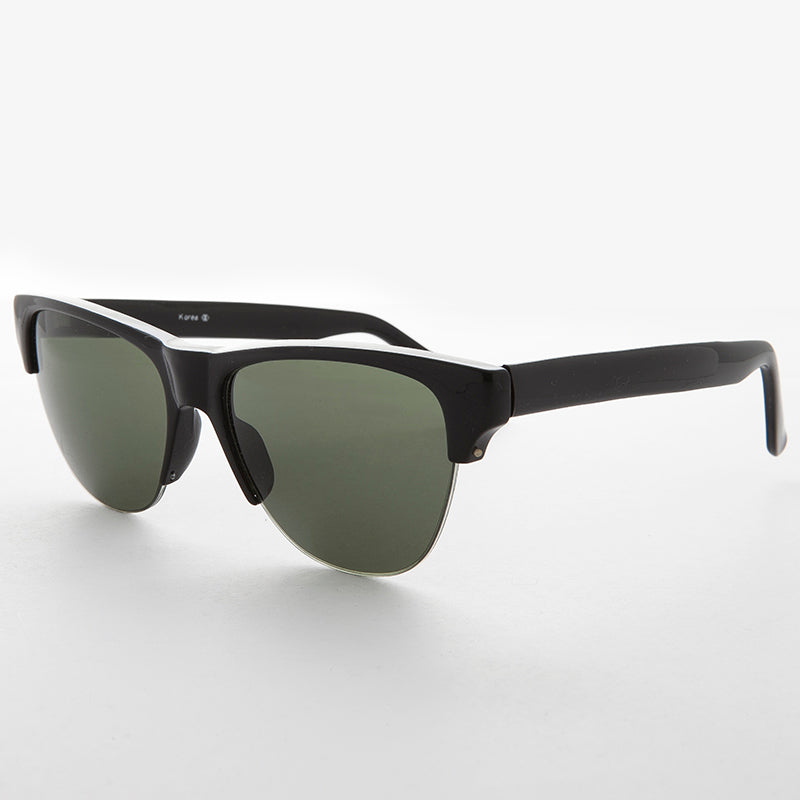 Semi-Rimless Mono Browline Vintage Sunglass - Garett