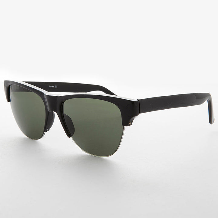 Semi-Rimless Mono Browline Vintage Sunglass - Garett
