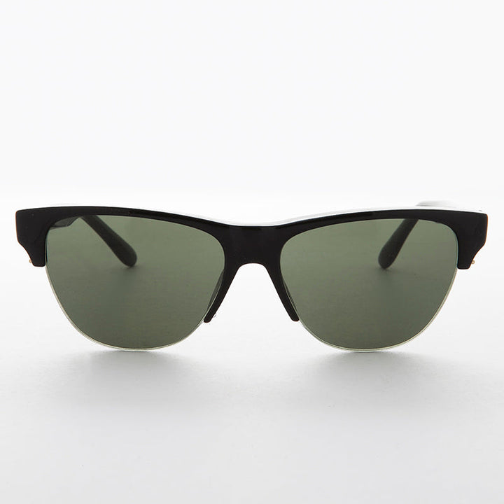 Semi-Rimless Mono Browline Vintage Sunglass - Garett